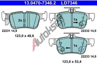 ATE Sada brzdovch destiek ATE Ceramic AT LD7346, 13.0470-7346.2