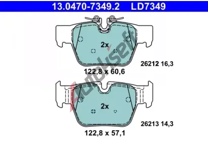 ATE Sada brzdov�ch desti�ek ATE Ceramic AT LD7349, 13.0470-7349.2