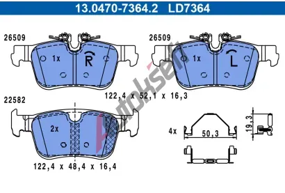 ATE Sada brzdovch destiek ATE Ceramic AT LD7364, 13.0470-7364.2