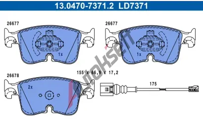 ATE Sada brzdových destiček ATE Ceramic AT LD7371, 13.0470-7371.2  ATE Sada brzdových destiček ATE Ceramic AT LD7371, 13.0470-7371.2