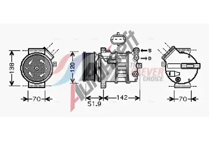 AVA QUALITY COOLING Kompresor klimatizace ** CLEVER FIT ** AVA ALAK112, ALAK112