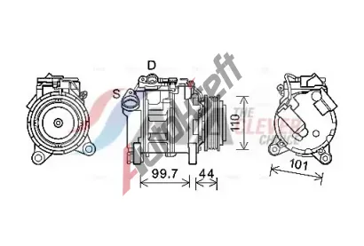 AVA QUALITY COOLING Kompresor klimatizace AVA BWAK493, BWAK493 AVA QUALITY COOLING Kompresor klimatizace AVA BWAK493, BWAK493