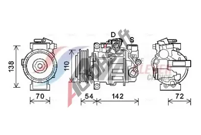 AVA QUALITY COOLING Kompresor klimatizace ** CLEVER FIT ** AVA BWAK495, BWAK495 AVA QUALITY COOLING Kompresor klimatizace ** CLEVER FIT ** AVA BWAK495, BWAK495