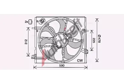 AVA QUALITY COOLING Vtrk chlazen motoru AVA DN7536, DN7536