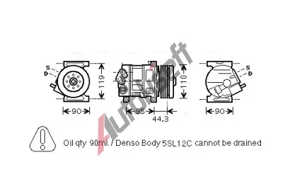 AVA QUALITY COOLING Kompresor klimatizace AVA FTAK330, FTAK330 AVA QUALITY COOLING Kompresor klimatizace AVA FTAK330, FTAK330