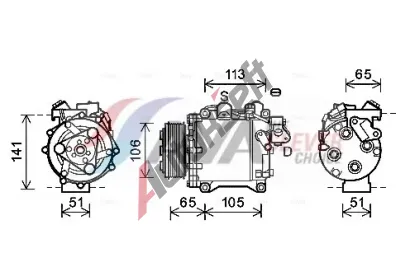 AVA QUALITY COOLING Kompresor klimatizace ** CLEVER FIT ** AVA HDAK263, HDAK263