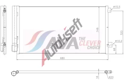 AVA QUALITY COOLING Kondenzátor klimatizace ** CLEVER FIT ** AVA JE5097D, JE5097D AVA QUALITY COOLING Kondenzátor klimatizace ** CLEVER FIT ** AVA JE5097D, JE5097D