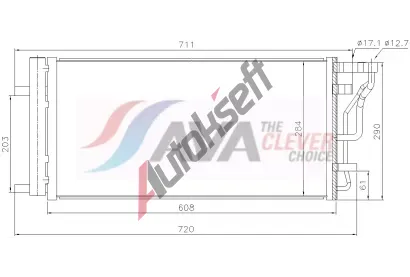 AVA QUALITY COOLING Kondenzátor klimatizace ** CLEVER FIT ** AVA KA5355D, KA5355D AVA QUALITY COOLING Kondenzátor klimatizace ** CLEVER FIT ** AVA KA5355D, KA5355D
