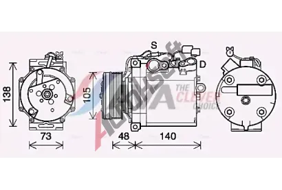 AVA QUALITY COOLING Kompresor klimatizace ** CLEVER FIT ** AVA MTAK263, MTAK263