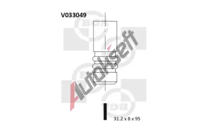 BGA Výfukový ventil BGA V033049, V033049 BGA Výfukový ventil BGA V033049, V033049