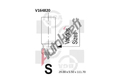 BGA Sací ventil BGA V164820, V164820 BGA Sací ventil BGA V164820, V164820