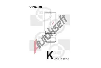 BGA Výfukový ventil BGA V994938, V994938 BGA Výfukový ventil BGA V994938, V994938