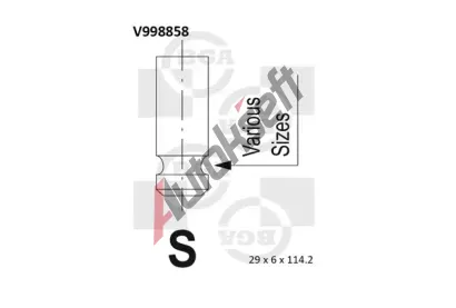 BGA Výfukový ventil BGA V998858, V998858 BGA Výfukový ventil BGA V998858, V998858