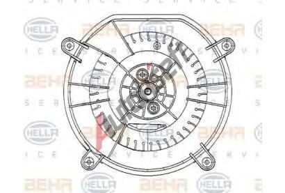 BEHR HELLA SERVICE Vnitn ventiltor BHS 8EW 009 159-601, 8EW 009 159-601