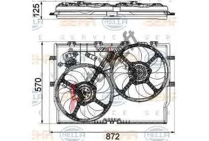 BEHR HELLA SERVICE Vtrk chlazen motoru BHS 8EW 351 040-631, 8EW 351 040-631