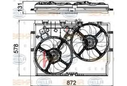 BEHR HELLA SERVICE Vtrk chlazen motoru BHS 8EW 351 041-441, 8EW 351 041-441