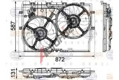 BEHR HELLA SERVICE Vtrk chlazen motoru BHS 8EW 351 041-451, 8EW 351 041-451