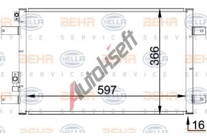 BEHR HELLA SERVICE Kondenztor klimatizace BHS 8FC 351 036-111, 8FC 351 036-111