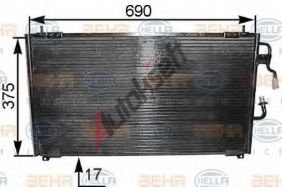 BEHR HELLA SERVICE Kondenztor klimatizace BHS 8FC 351 036-171, 8FC 351 036-171