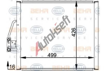 BEHR HELLA SERVICE Kondenztor klimatizace BHS 8FC 351 037-051, 8FC 351 037-051