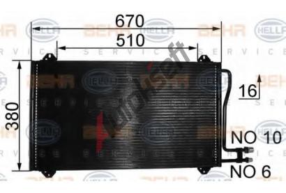 BEHR HELLA SERVICE Kondenztor klimatizace BHS 8FC 351 037-161, 8FC 351 037-161