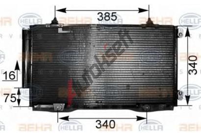 BEHR HELLA SERVICE Kondenztor klimatizace BHS 8FC 351 038-741, 8FC 351 038-741