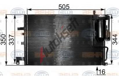 BEHR HELLA SERVICE Kondenztor klimatizace BHS 8FC 351 300-791, 8FC 351 300-791