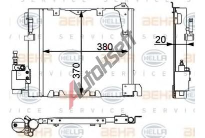 BEHR HELLA SERVICE Kondenztor klimatizace BHS 8FC 351 301-371, 8FC 351 301-371