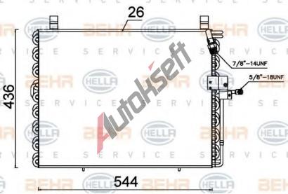 BEHR HELLA SERVICE Kondenztor klimatizace BEHR HELLA SERVICE Version ALTERNATIVE BHS 8FC 351 301-484, 8FC 351 301-484