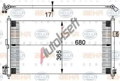 BEHR HELLA SERVICE Kondenztor klimatizace BHS 8FC 351 302-251, 8FC 351 302-251