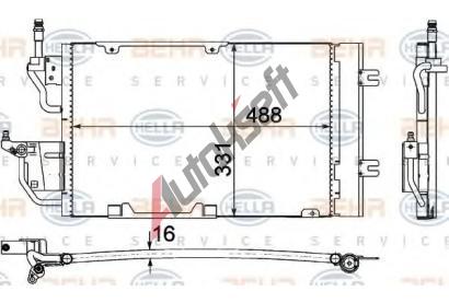 BEHR HELLA SERVICE Kondenztor klimatizace BEHR HELLA SERVICE Version ALTERNATIVE BHS 8FC 351 302-374, 8FC 351 302-374