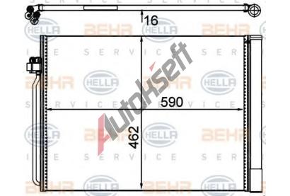 BEHR HELLA SERVICE Kondenztor klimatizace BEHR HELLA SERVICE Version ALTERNATIVE BHS 8FC 351 302-494, 8FC 351 302-494