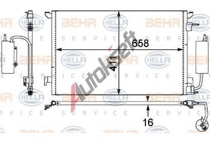 BEHR HELLA SERVICE Kondenztor klimatizace BHS 8FC 351 302-531, 8FC 351 302-531