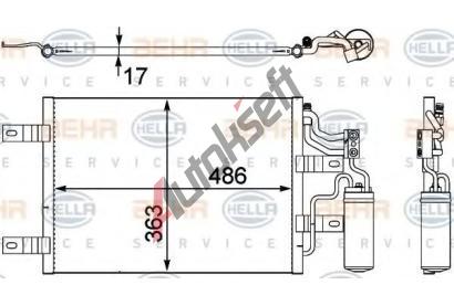 BEHR HELLA SERVICE Kondenztor klimatizace BHS 8FC 351 302-551, 8FC 351 302-551