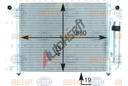 BEHR HELLA SERVICE Kondenztor klimatizace BHS 8FC 351 303-051, 8FC 351 303-051