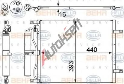 BEHR HELLA SERVICE Kondenztor klimatizace BHS 8FC 351 303-231, 8FC 351 303-231