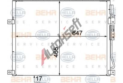 BEHR HELLA SERVICE Kondenzátor klimatizace BHS 8FC 351 309-111, 8FC 351 309-111  BEHR HELLA SERVICE Kondenzátor klimatizace BHS 8FC 351 309-111, 8FC 351 309-111
