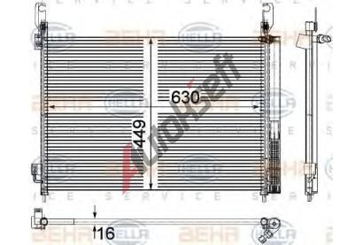 BEHR HELLA SERVICE Kondenztor klimatizace BHS 8FC 351 309-361, 8FC 351 309-361