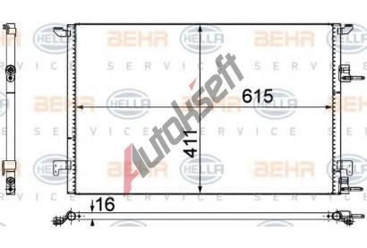 BEHR HELLA SERVICE Kondenztor klimatizace BHS 8FC 351 309-371, 8FC 351 309-371