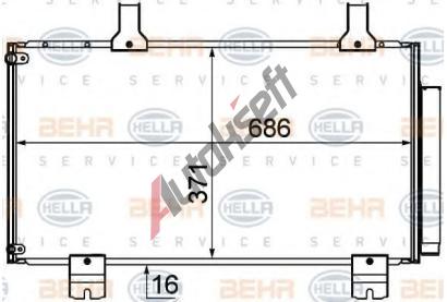 BEHR HELLA SERVICE Kondenzátor klimatizace BHS 8FC 351 310-261, 8FC 351 310-261 BEHR HELLA SERVICE Kondenzátor klimatizace BHS 8FC 351 310-261, 8FC 351 310-261