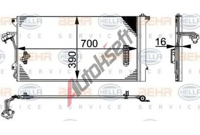BEHR HELLA SERVICE Kondenztor klimatizace BEHR HELLA SERVICE Version ALTERNATIVE BHS 8FC 351 317-464, 8FC 351 317-464