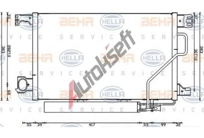BEHR HELLA SERVICE Kondenztor klimatizace BEHR HELLA SERVICE Version ALTERNATIVE BHS 8FC 351 317-504, 8FC 351 317-504