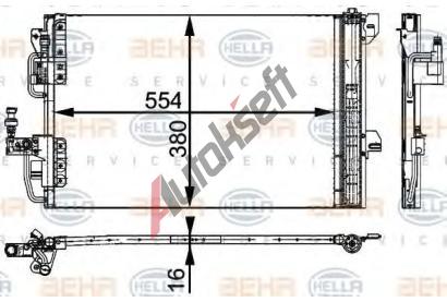 BEHR HELLA SERVICE Kondenztor klimatizace BHS 8FC 351 317-531, 8FC 351 317-531