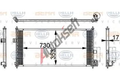 BEHR HELLA SERVICE Kondenztor klimatizace BHS 8FC 351 317-751, 8FC 351 317-751