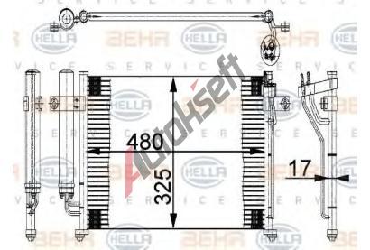 BEHR HELLA SERVICE Kondenztor klimatizace BHS 8FC 351 318-071, 8FC 351 318-071