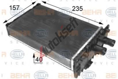 BEHR HELLA SERVICE Vmnk tepla vnitnho vytpn BHS 8FH 351 024-431, 8FH 351 024-431