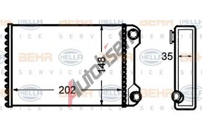 BEHR HELLA SERVICE Vmnk tepla vnitnho vytpn BHS 8FH 351 308-241, 8FH 351 308-241