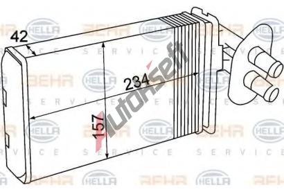 BEHR HELLA SERVICE Vmnk tepla vnitnho vytpn BHS 8FH 351 308-741, 8FH 351 308-741