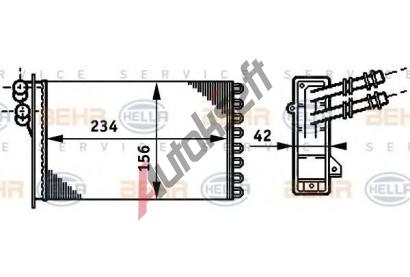 BEHR HELLA SERVICE Vmnk tepla vnitnho vytpn BHS 8FH 351 311-021, 8FH 351 311-021