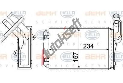 BEHR HELLA SERVICE Vmnk tepla vnitnho vytpn BHS 8FH 351 311-631, 8FH 351 311-631